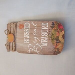 4/$30 Rustic Fall Mason Jar Wooden Table Top Decor
